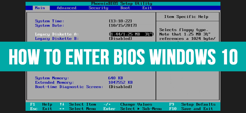 how to enter bios windows 10