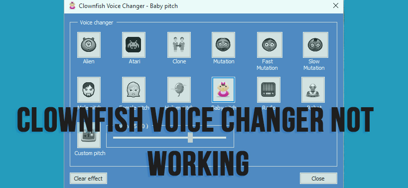 clownfish voice changer not working