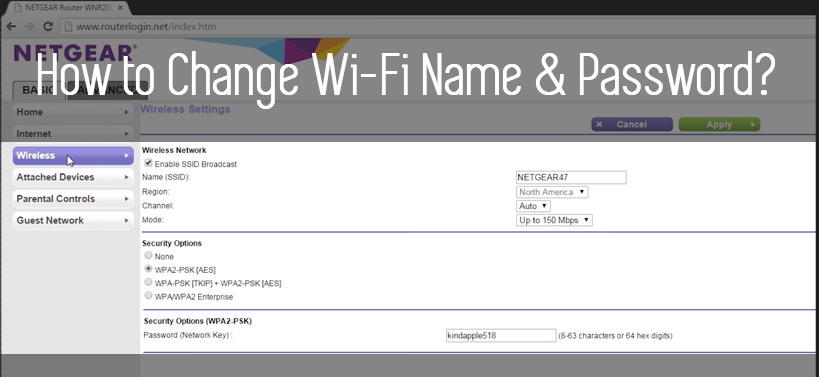 how to change wifi name and password