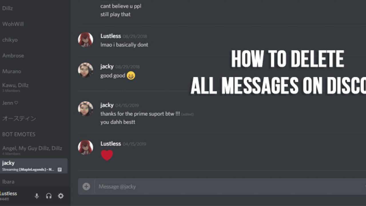How to delete discord chat