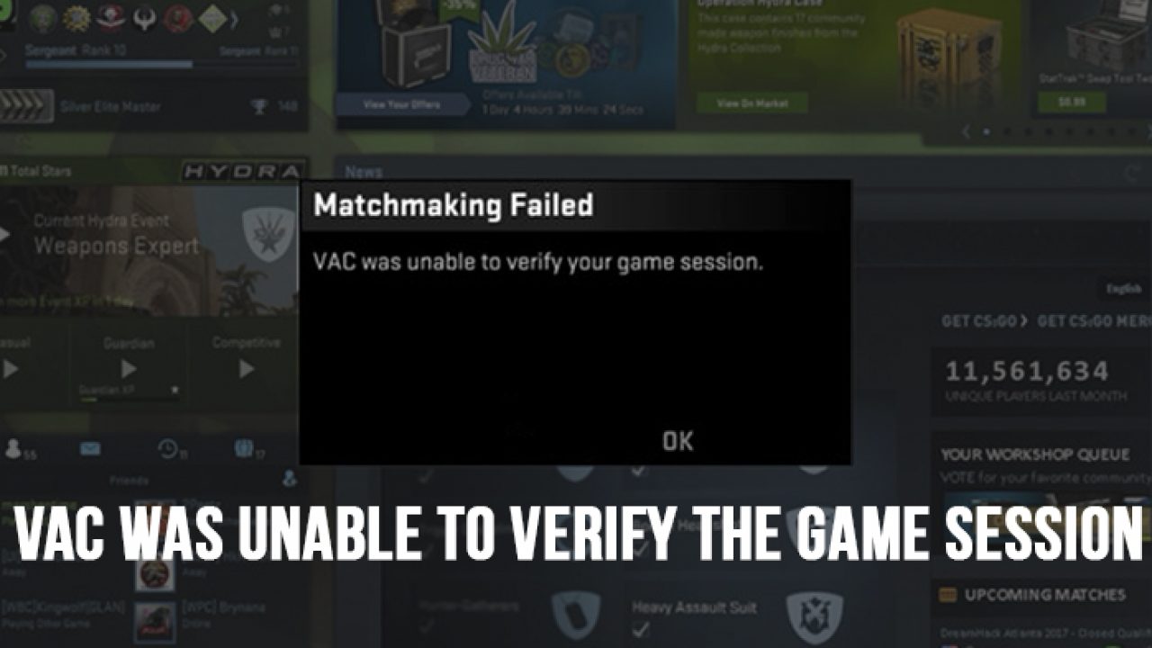 Internal provider error маркет кс. VAC. VAC was unable to verify the game session CS go. Ошибка ВАК. Ошибка верификации VAC КСГО С.
