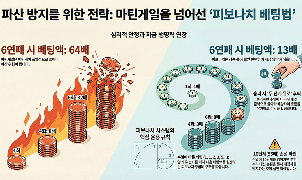룰렛 파산 방지를 위한 피보나치 베팅법