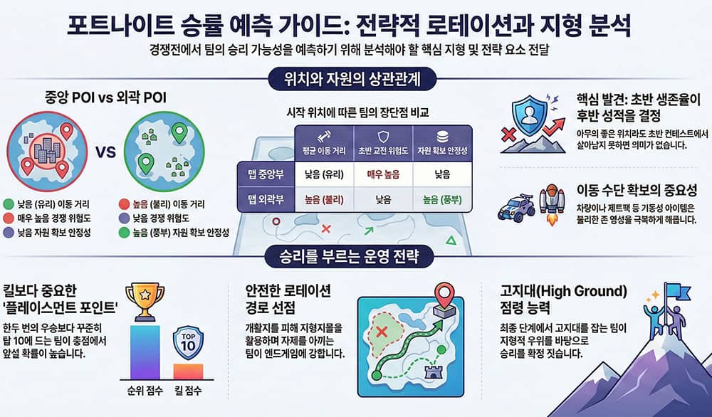 포트나이트 전략적 로테이션과 지형 분석